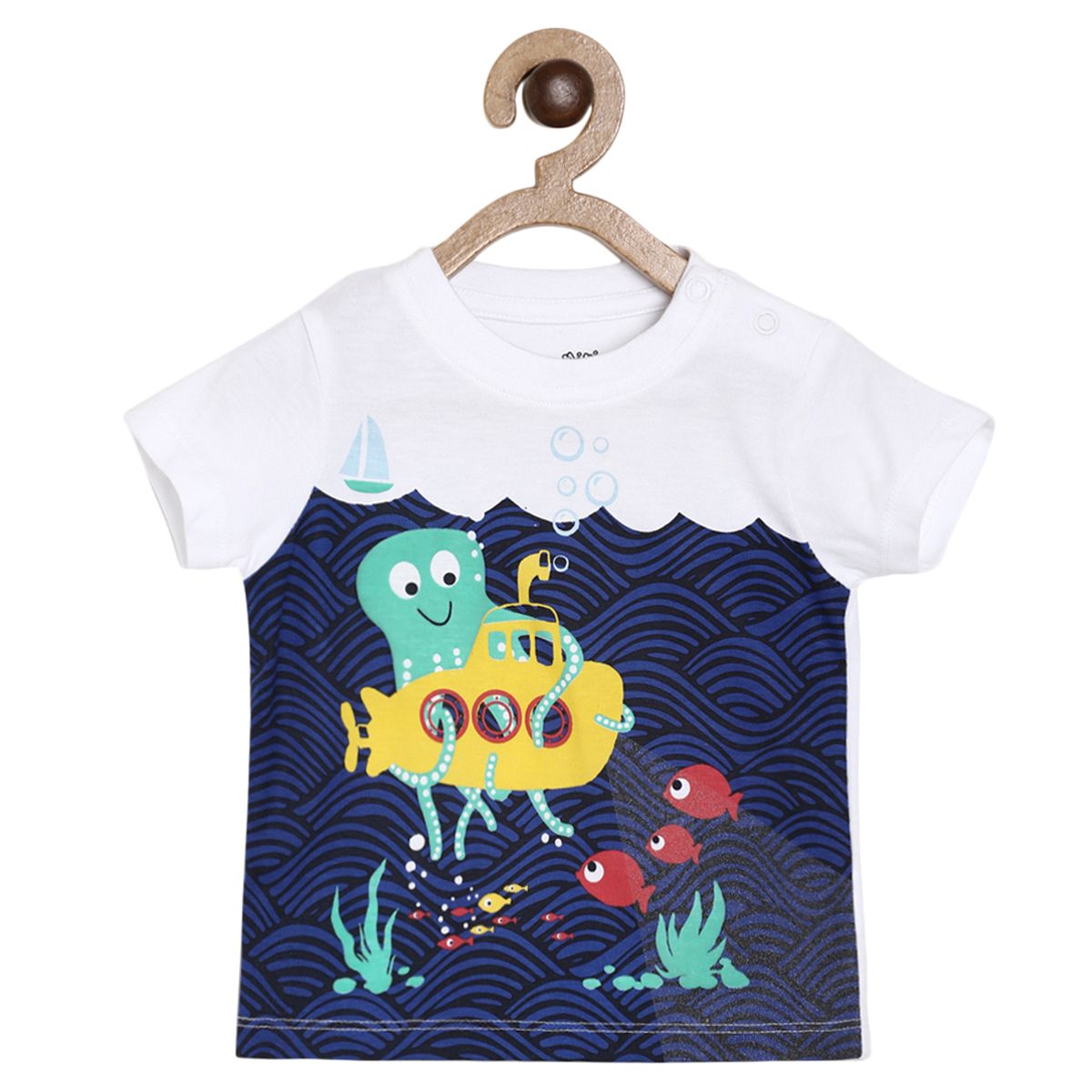 Pack of 1 knit t-shirt - bright white for 0-3 Months