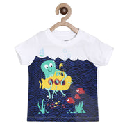 Pack of 1 knit t-shirt - bright white for 0-3 Months