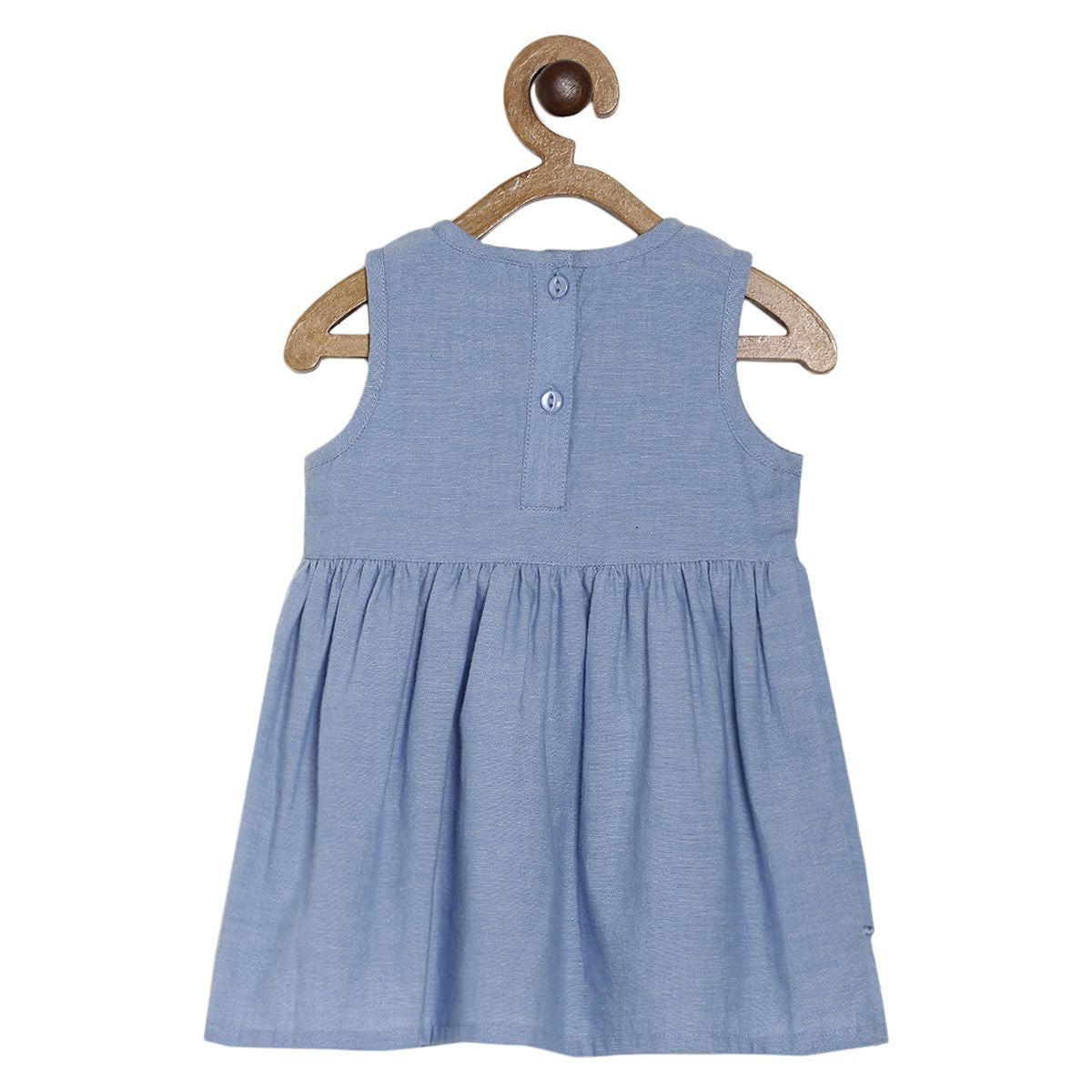 Girls Blue Sleeveless Dress with Headband Party Wear Dress Set
