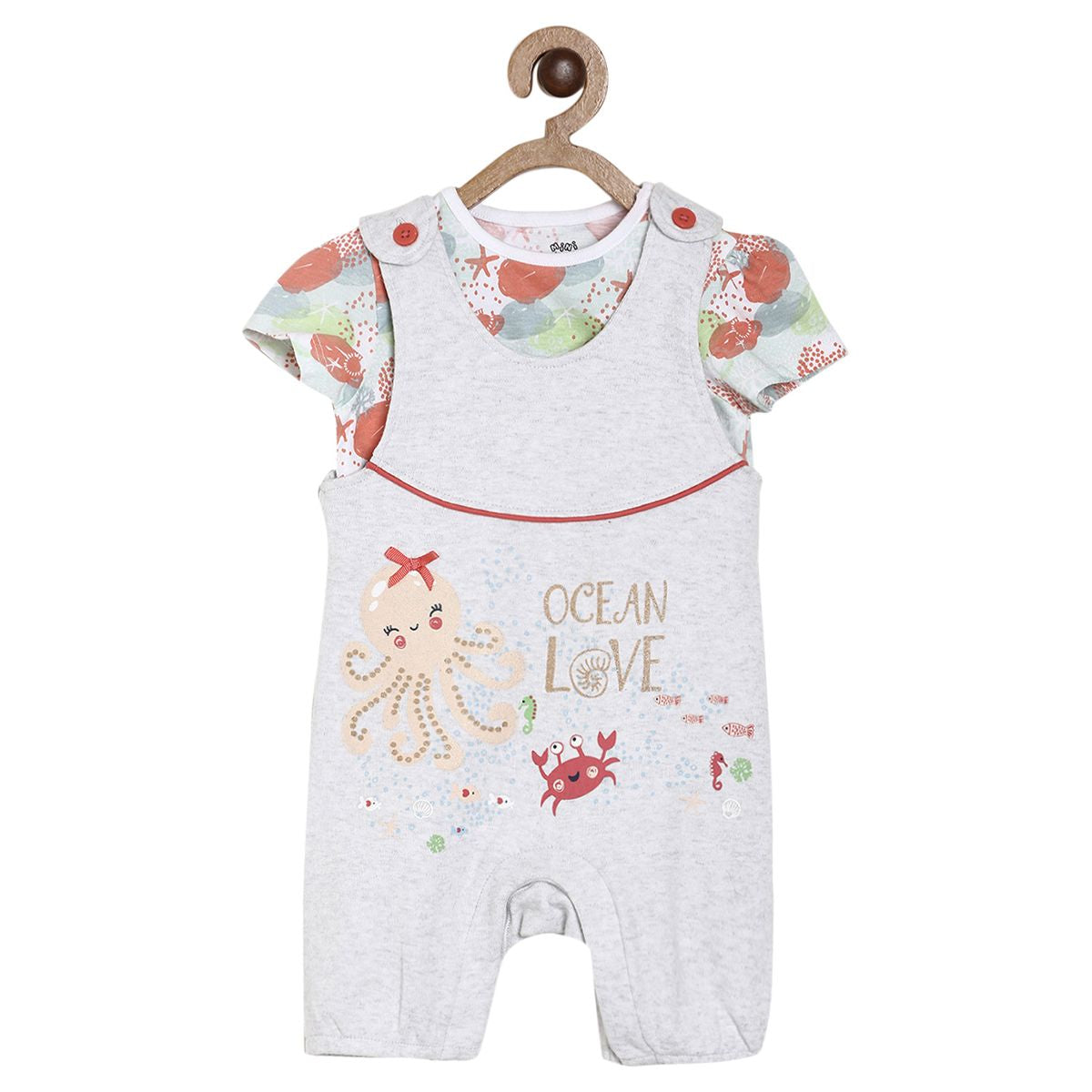 Grey Dungaree Set