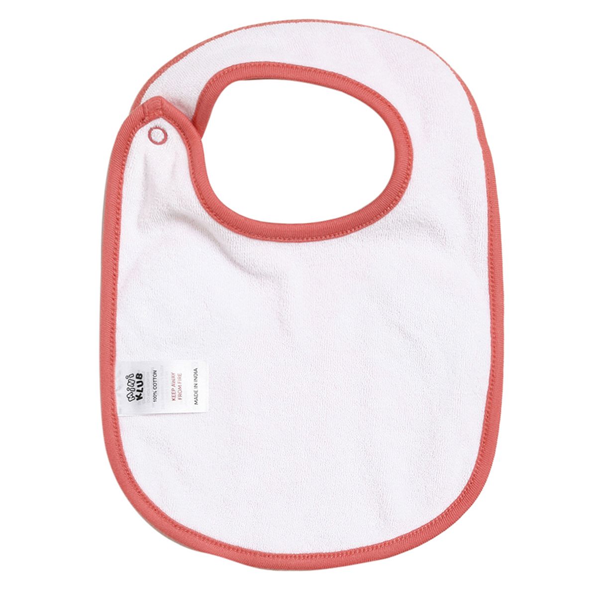 Baby Girls Pink Cotton Animal Face Feeding Bib