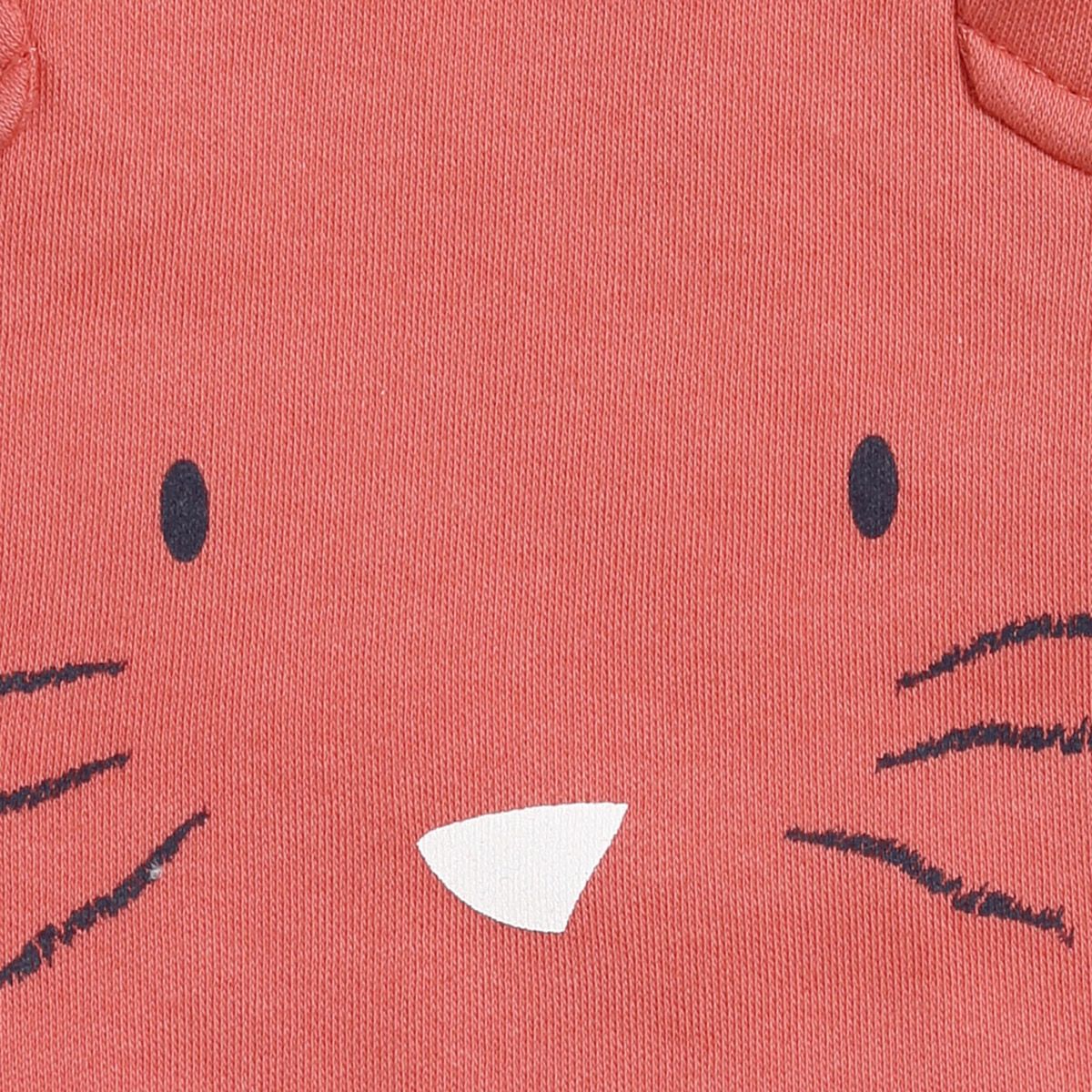 Baby Girls Pink Cotton Animal Face Feeding Bib