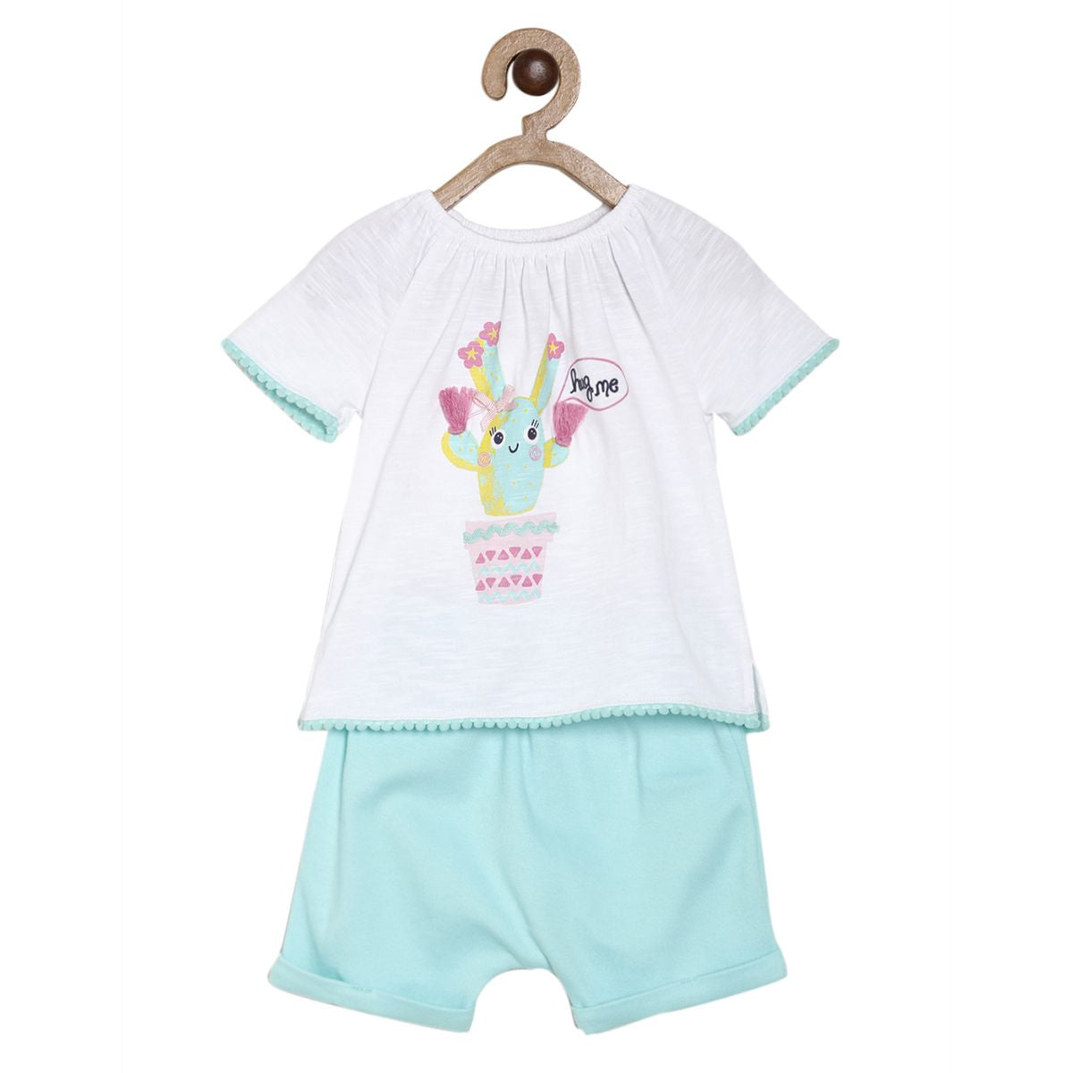Pack of 2 top and shorts set - white for 0-3 Months