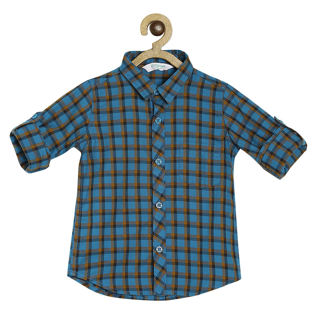 Pack of 1 woven shirt - midnightblue & black for 3-6 Months