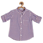 Pack of 1 woven shirt - white & purple for 3-6 Months