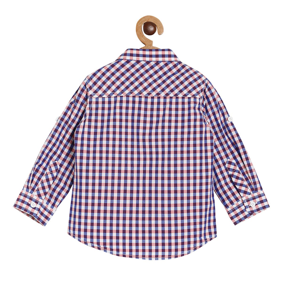 Pack of 1 woven shirt - white & purple for 3-6 Months