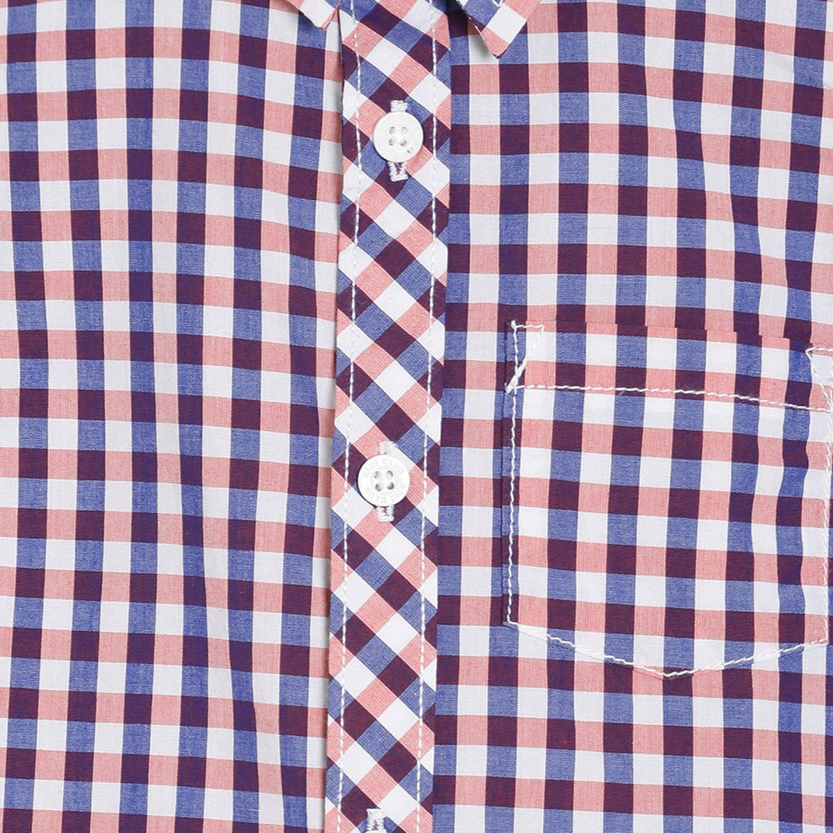 Pack of 1 woven shirt - white & purple for 3-6 Months