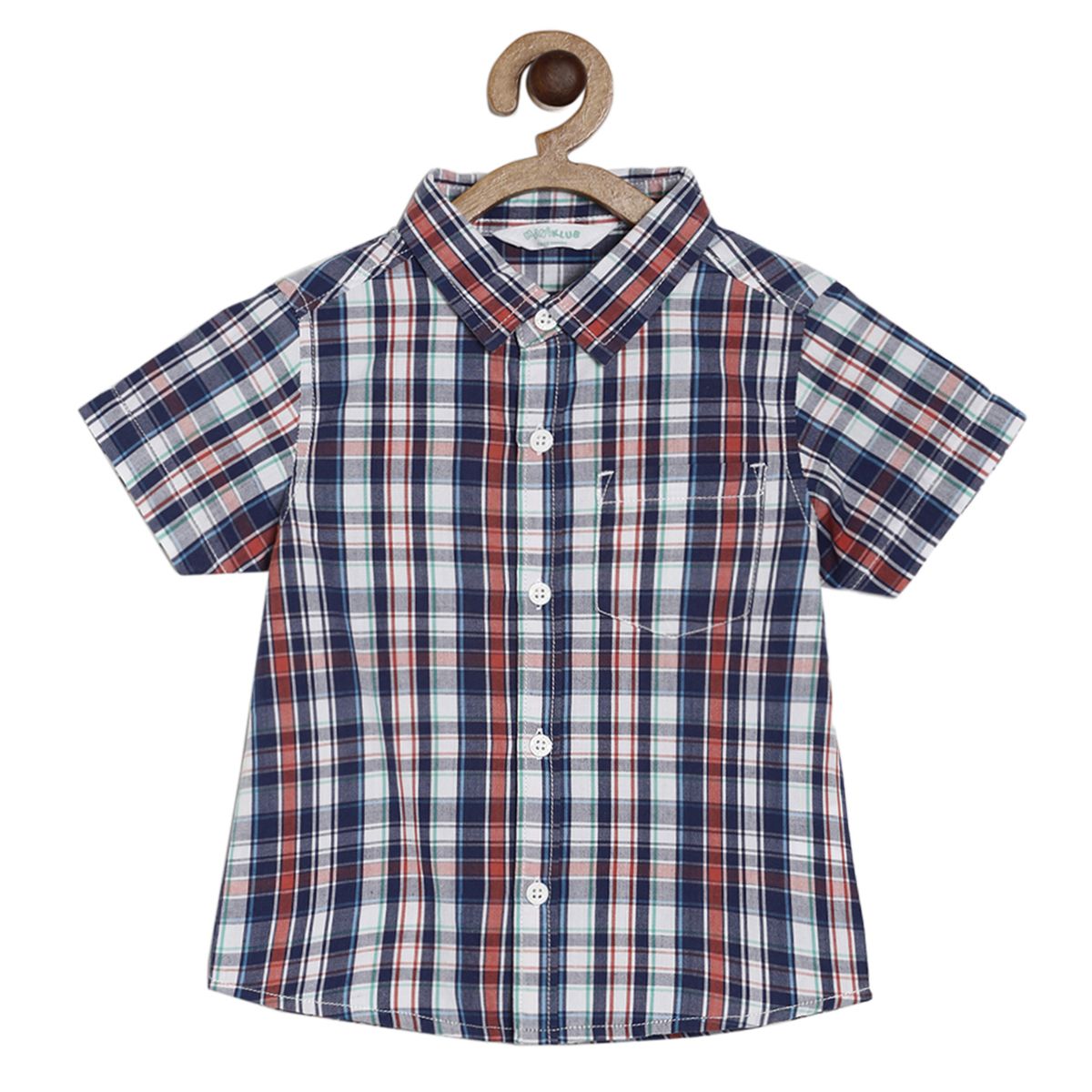 Pack of 1 woven shirt - navy blue & white for 3-6 Months