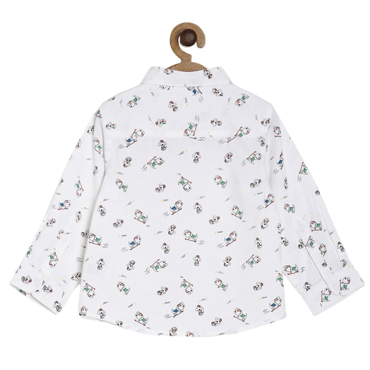 Baby Boys Cartoon Print Shirt, White