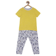 Pack of 2 knit topand knit jogger - olive green & blue for 3-6 Months