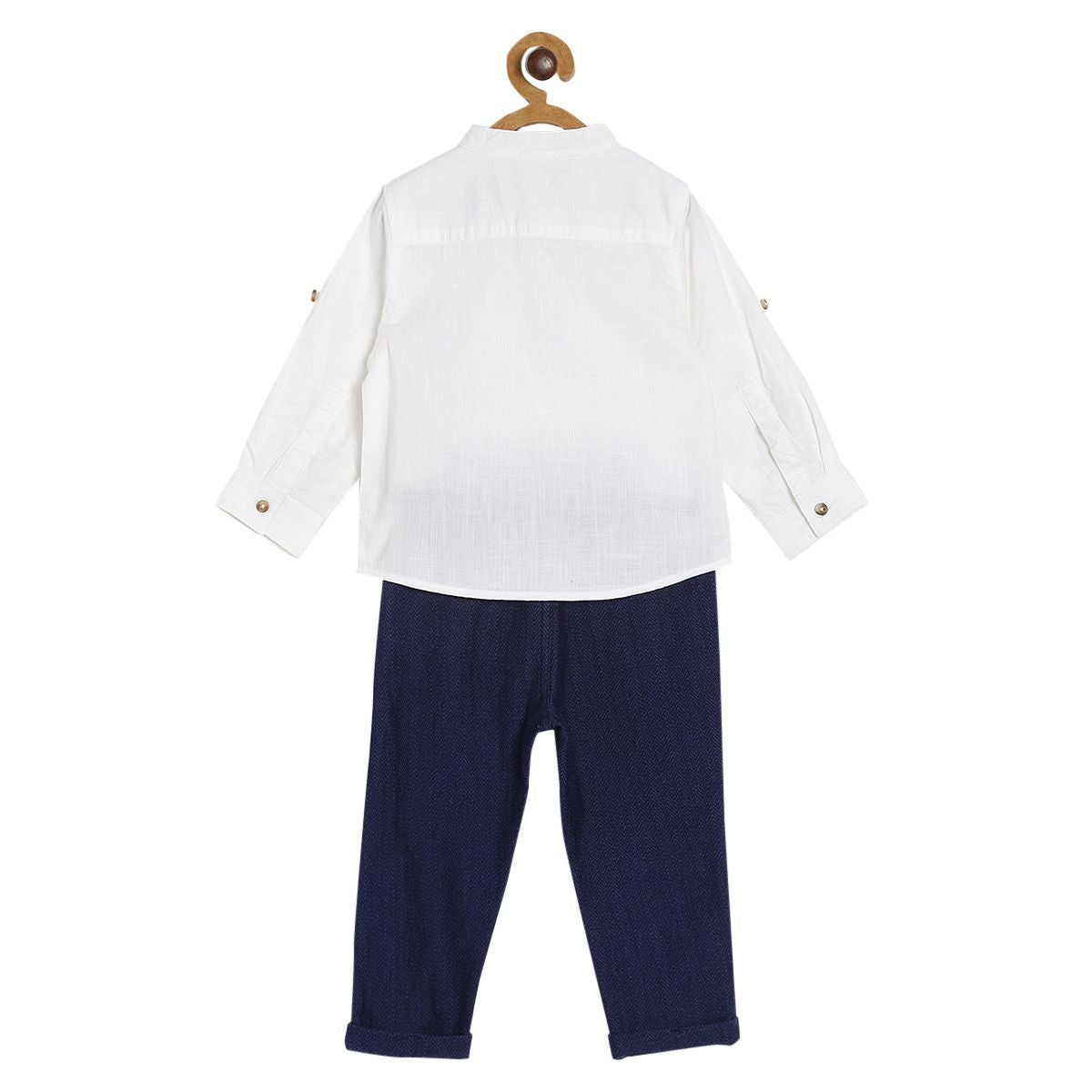 Boys White T-Shirt & Knit Bottom