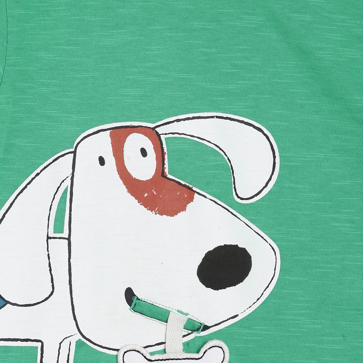 Baby Boys Character Print T-Shirt, Green White and Blue
