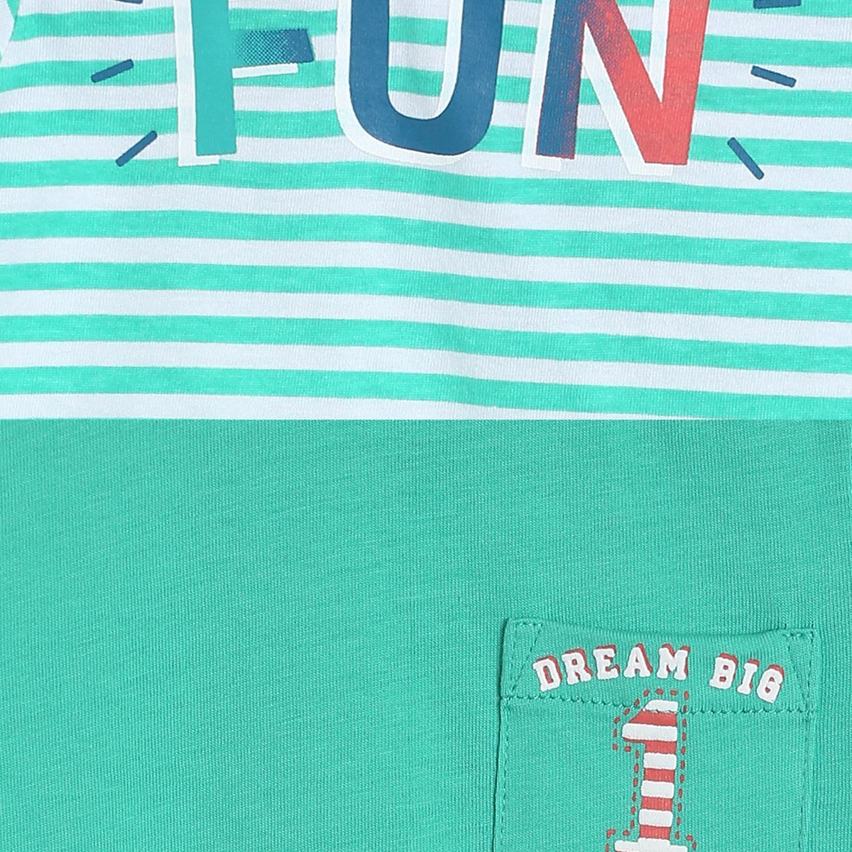 Pack of 2 t-shirt - turquoise green for 3-6 Months