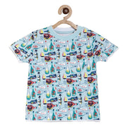 Pack of 1 knit t-shirt - sky blue for 3-6 Months