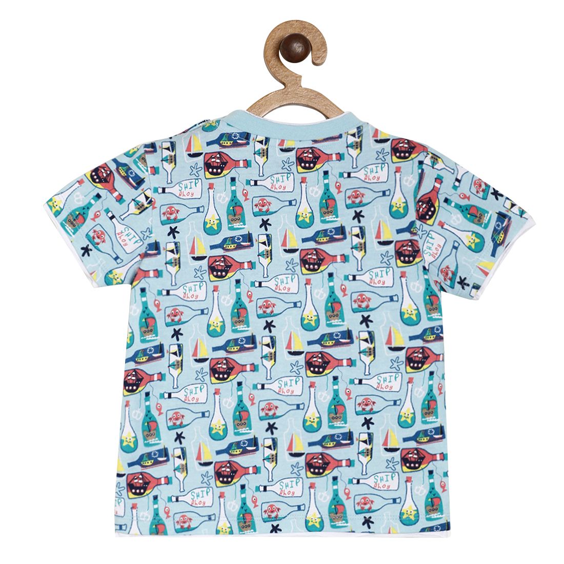 Pack of 1 knit t-shirt - sky blue for 3-6 Months