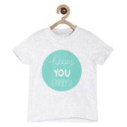 Pack of 1 knit t-shirt - white & turquoise green for 3-6 Months