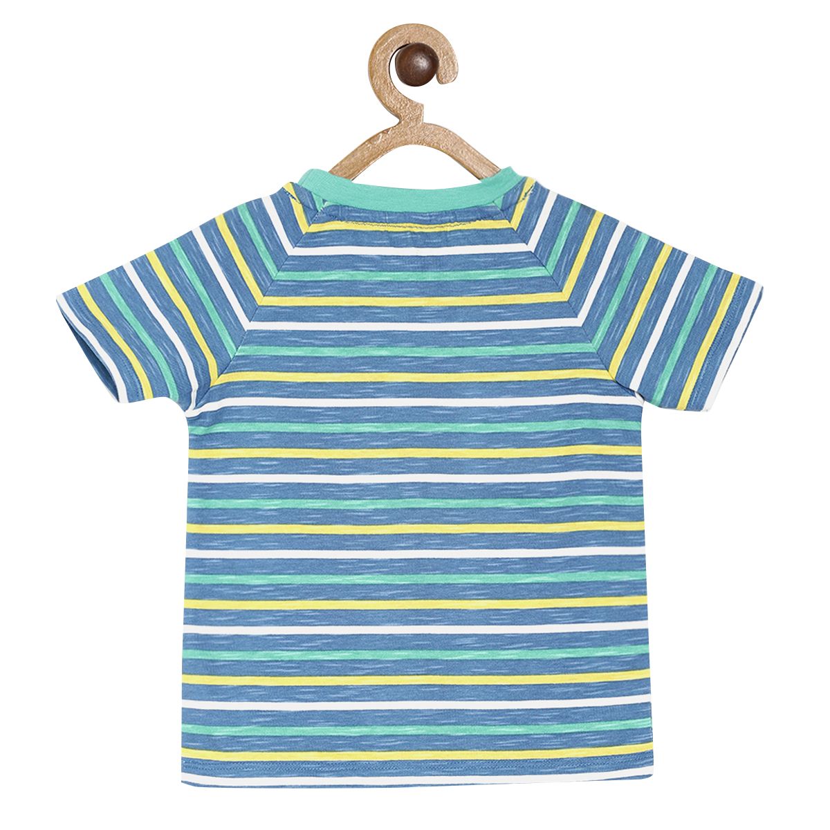 Pack of 1 knit t-shirt - blue & green for 3-6 Months
