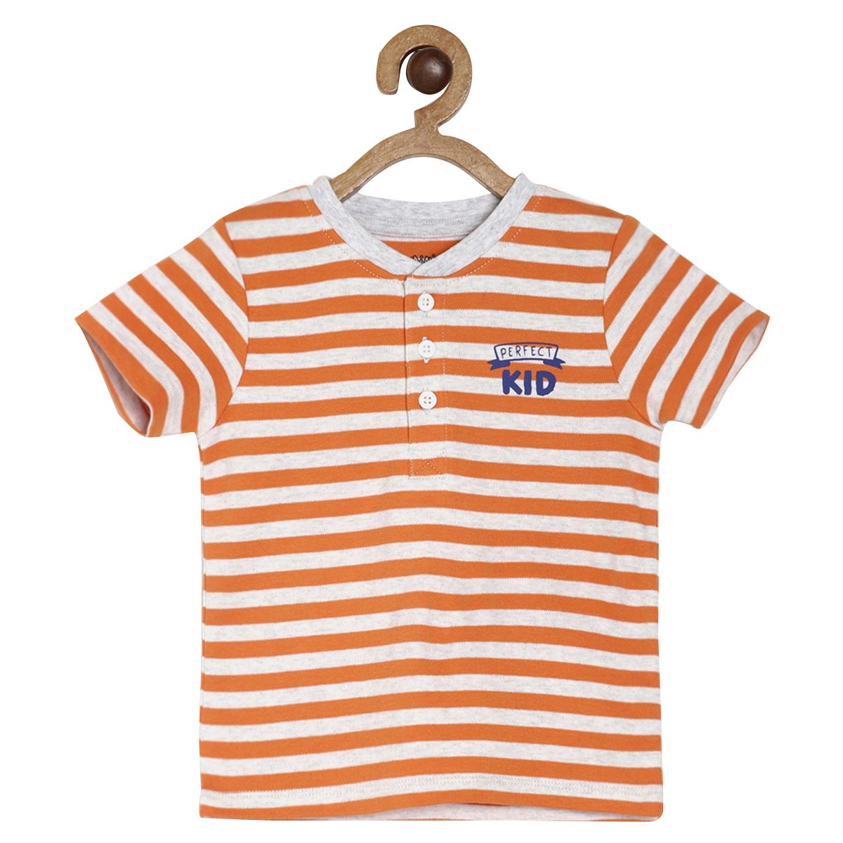 Pack of 1 knit t-shirt - white & red for 3-6 Months