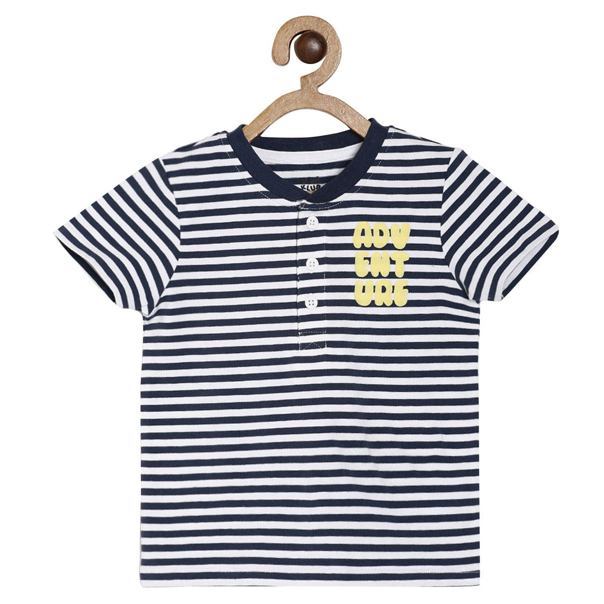 Pack of 1 knit t-shirt - navy stripes for 3-6 Months