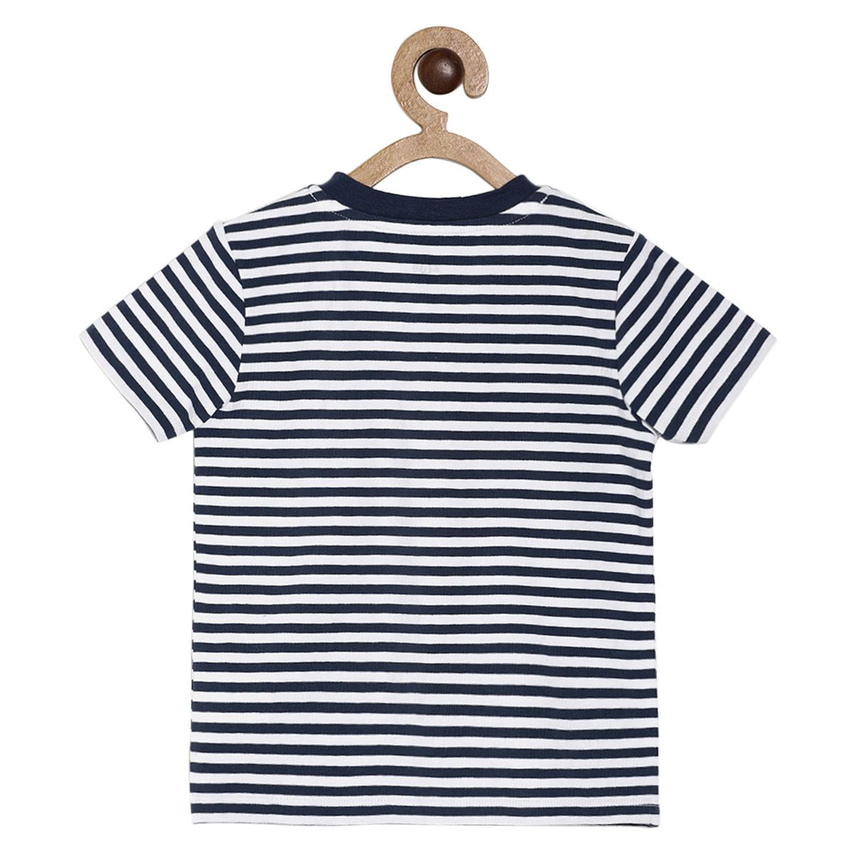 Pack of 1 knit t-shirt - navy stripes for 3-6 Months