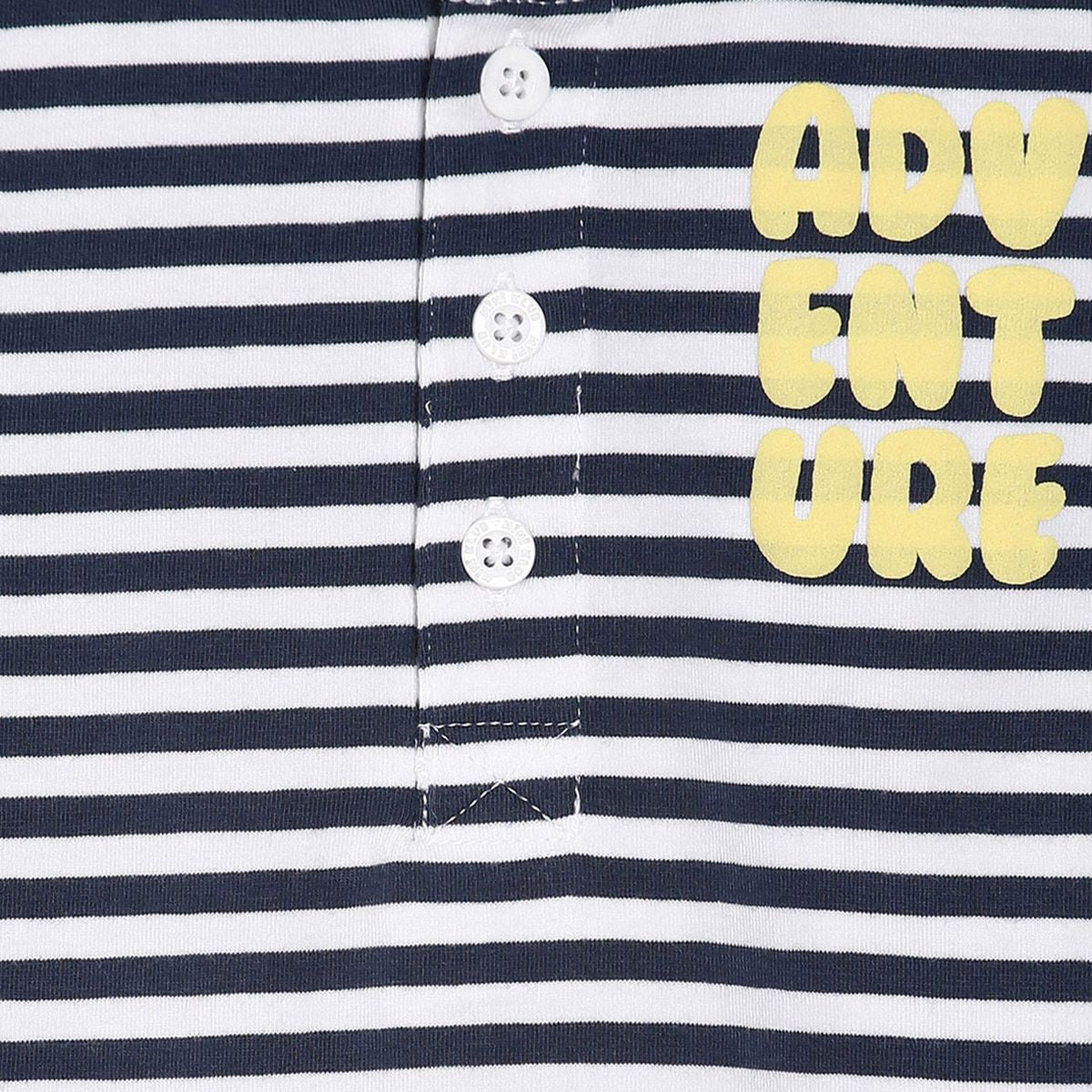 Pack of 1 knit t-shirt - navy stripes for 3-6 Months
