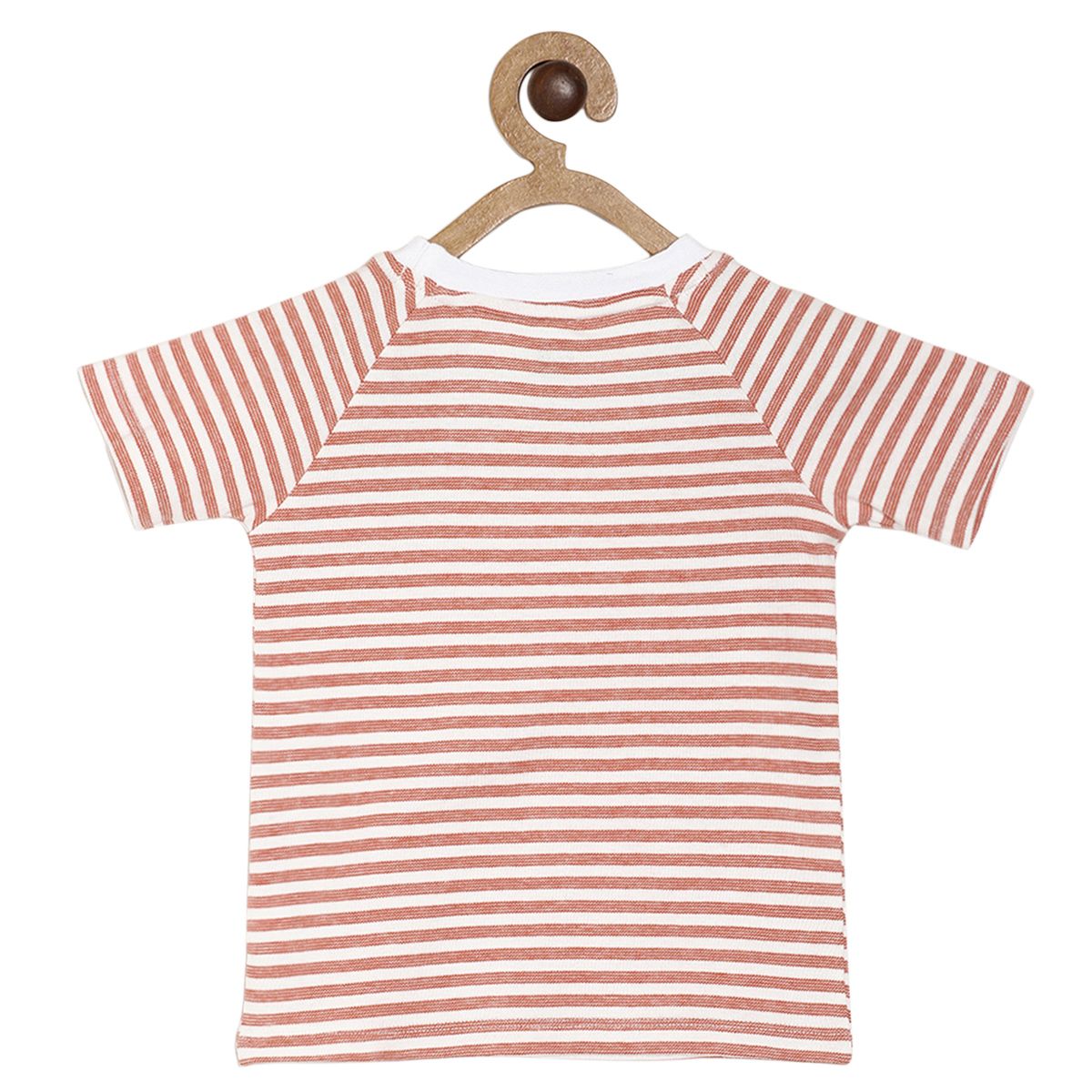 Pack of 1 knit t-shirt - white & pink for 3-6 Months