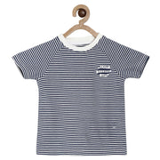 Pack of 1 knit t-shirt - blue striper for 3-6 Months