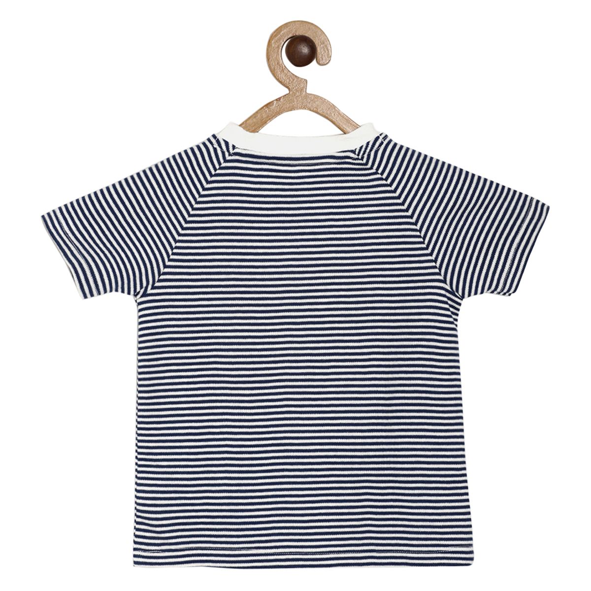 Pack of 1 knit t-shirt - blue striper for 3-6 Months