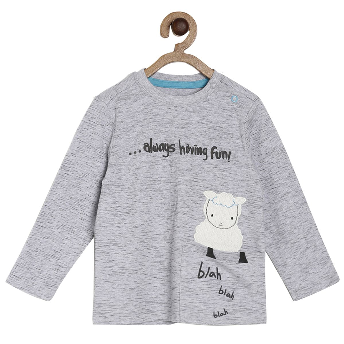 Pack of 1 knit t-shirt - grey marl for 3-6 Months