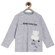 Pack of 1 knit t-shirt - grey marl for 3-6 Months