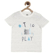 Pack of 1 knit t-shirt - off white for 3-6 Months