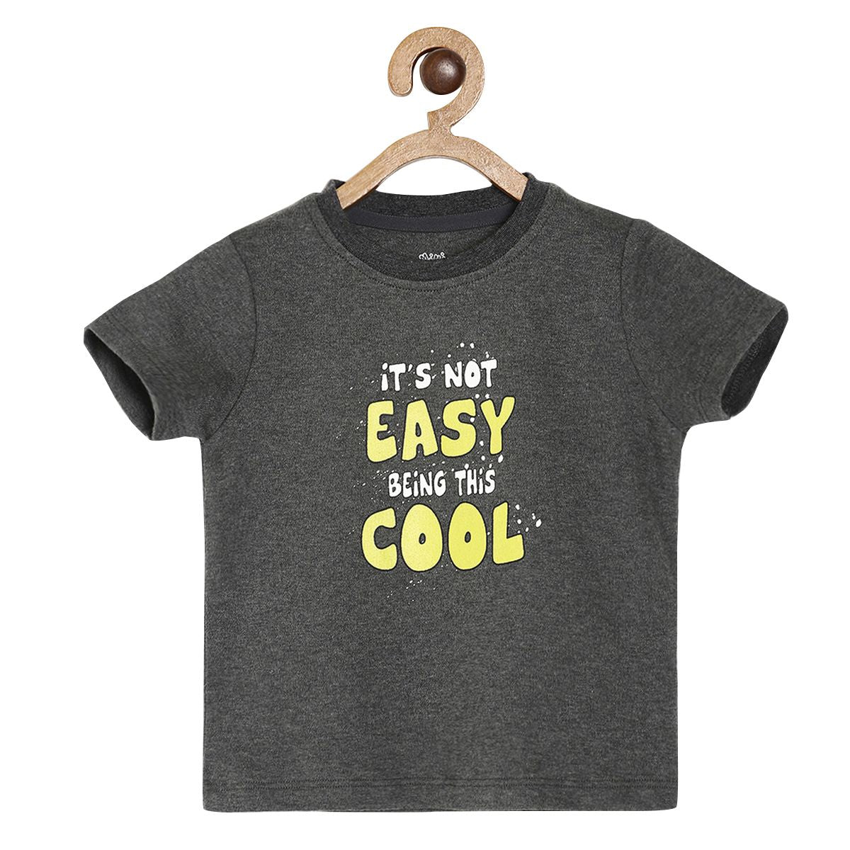 Pack of 1 knit tee - charcoal for 3-6 Months