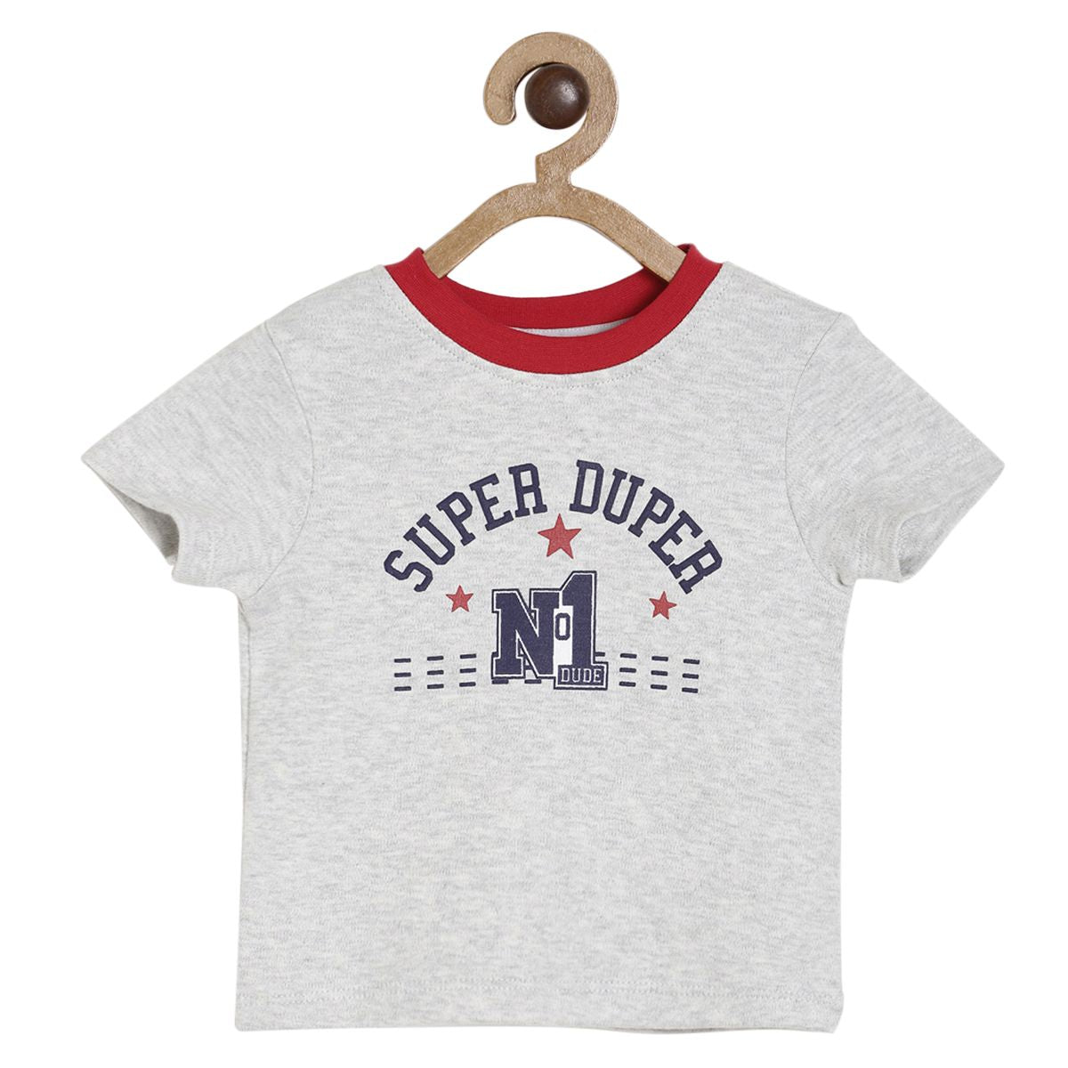 Pack of 1 knit tee - light grey for 3-6 Months