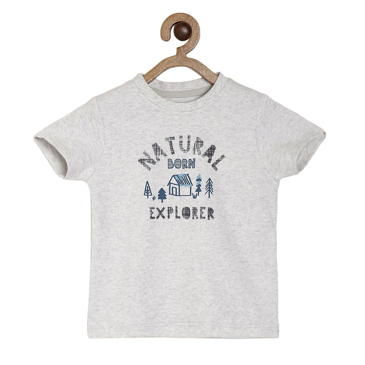 Pack of 1 knit tee - light grey for 3-6 Months