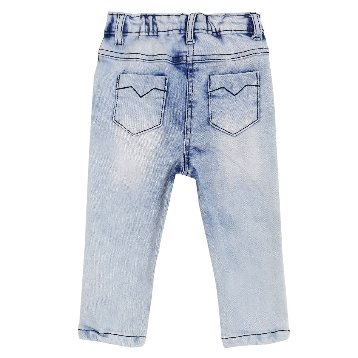 Baby Boys Washed Denim Jeans, Light Blue