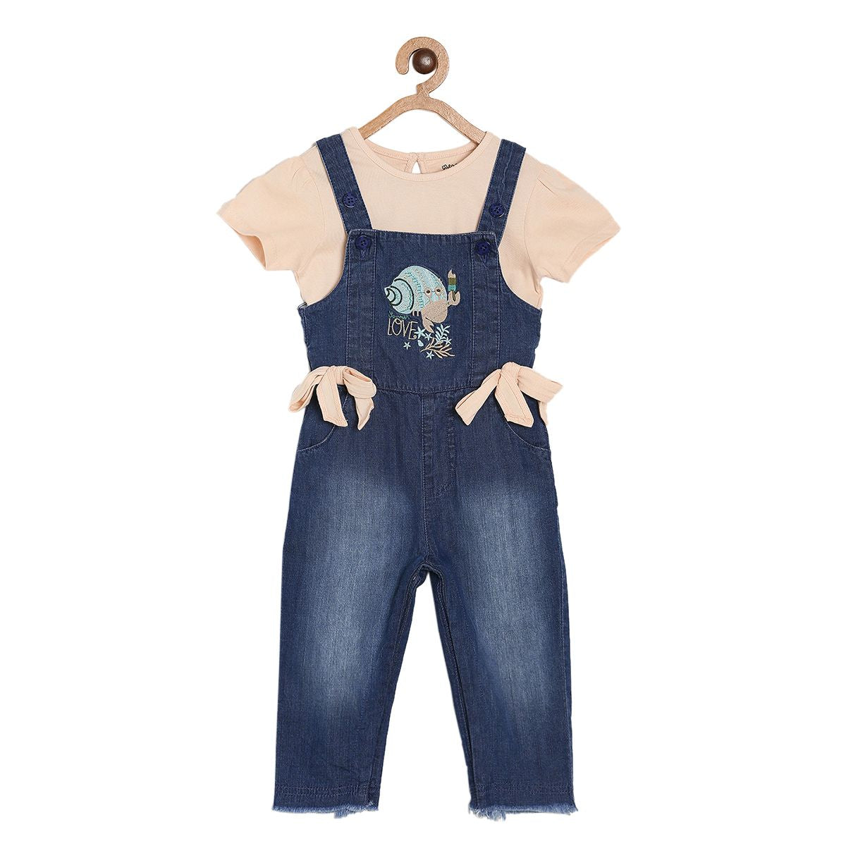 Pack of 2 denim dungaree set - dark wash for 3-6 Months