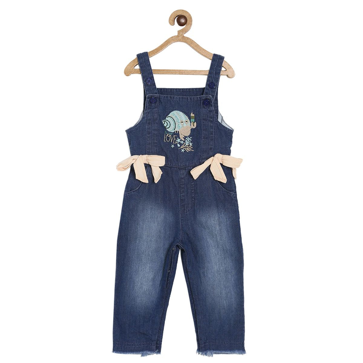 Pack of 2 denim dungaree set - dark wash for 3-6 Months