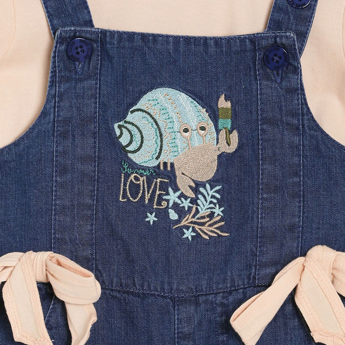 Pack of 2 denim dungaree set - dark wash for 3-6 Months
