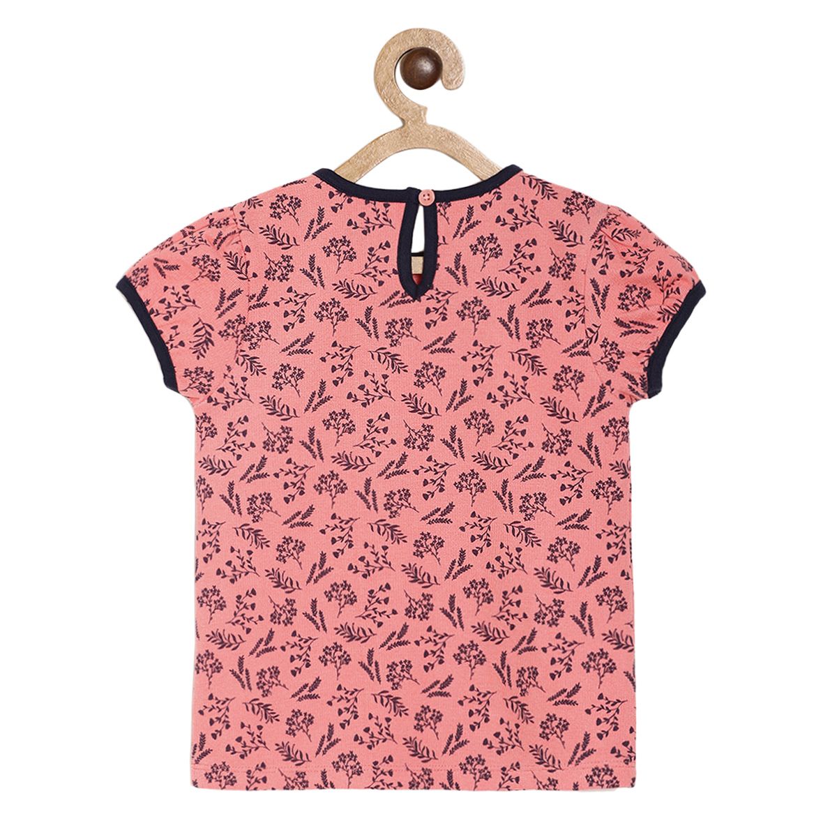 Pack of 1 knit top - rose pink & black for 3-6 Months