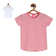 Pack of 2 knit top - pink & red for 3-6 Months