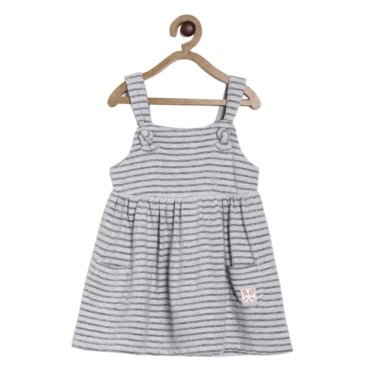 Pack of 2 knit pinafore set - pink  & denim blue for 3-6 Months