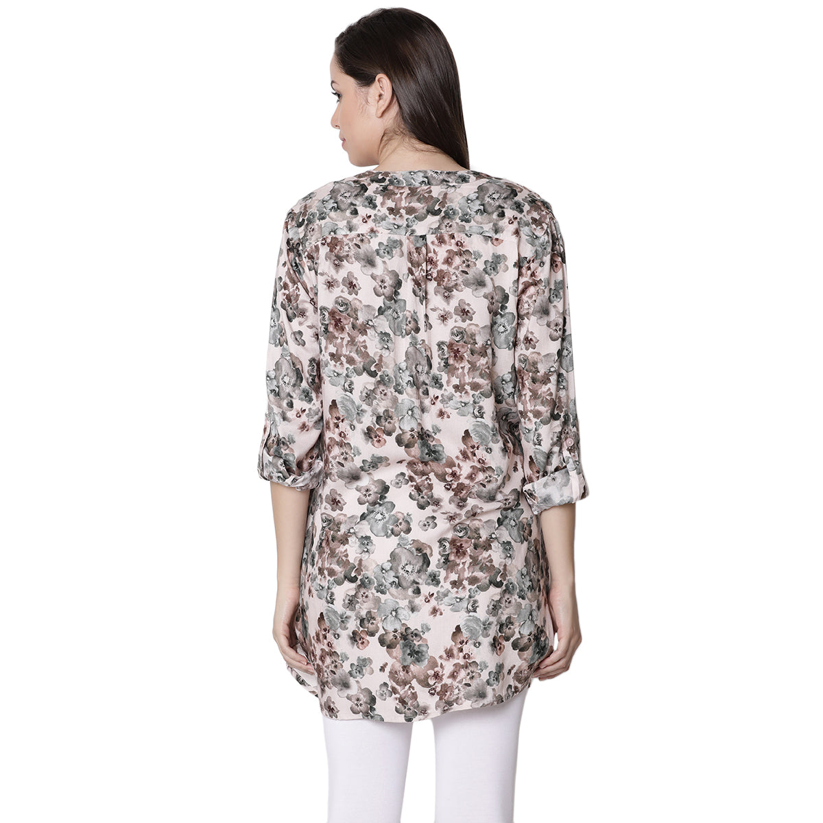Multi Vee Neck 3/4 Sleeve Nursing Woven Top