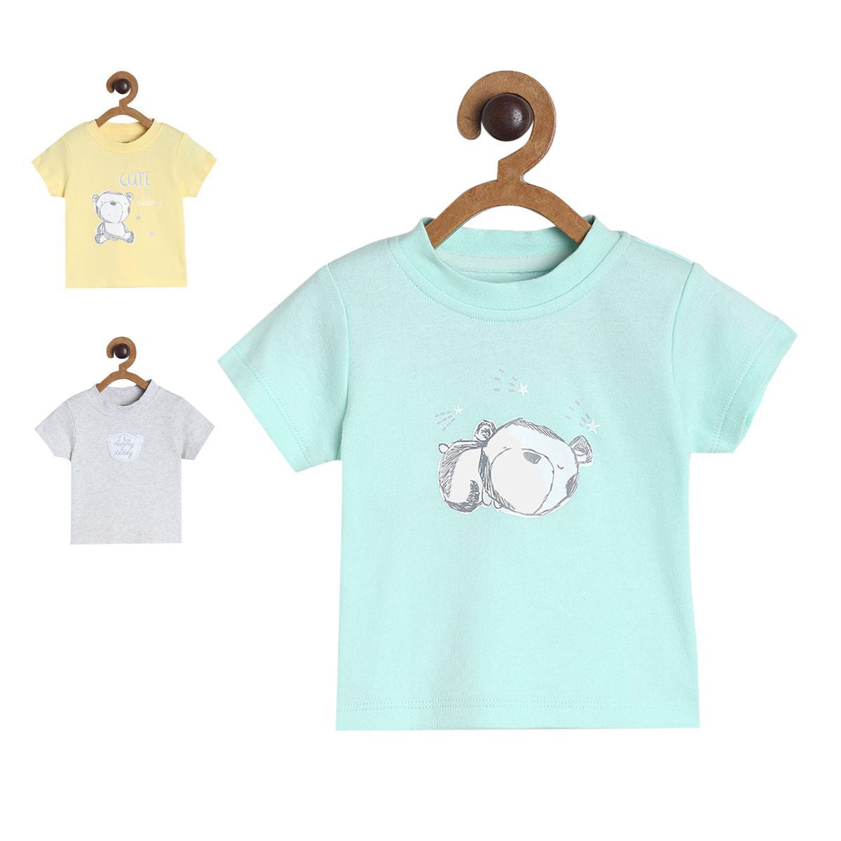 Pack of 3 t-shirt - turquoise blue for 0-3 Months