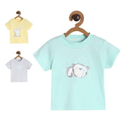 Pack of 3 t-shirt - turquoise blue for 0-3 Months