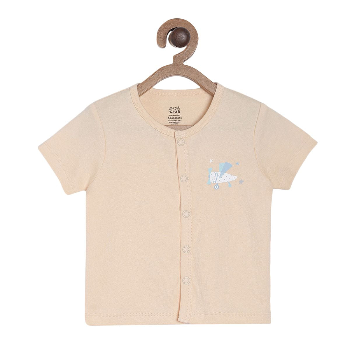 Pack of 3 front open vest - light blue for New Born