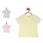 Pack of 3 front open vest - cream yellow for New Born