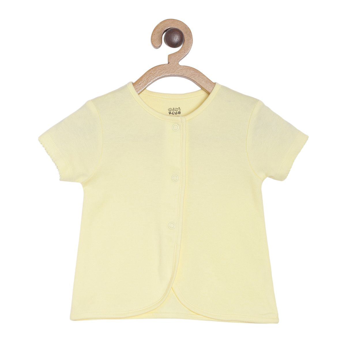 Pack of 3 front open vest - cream yellow for New Born