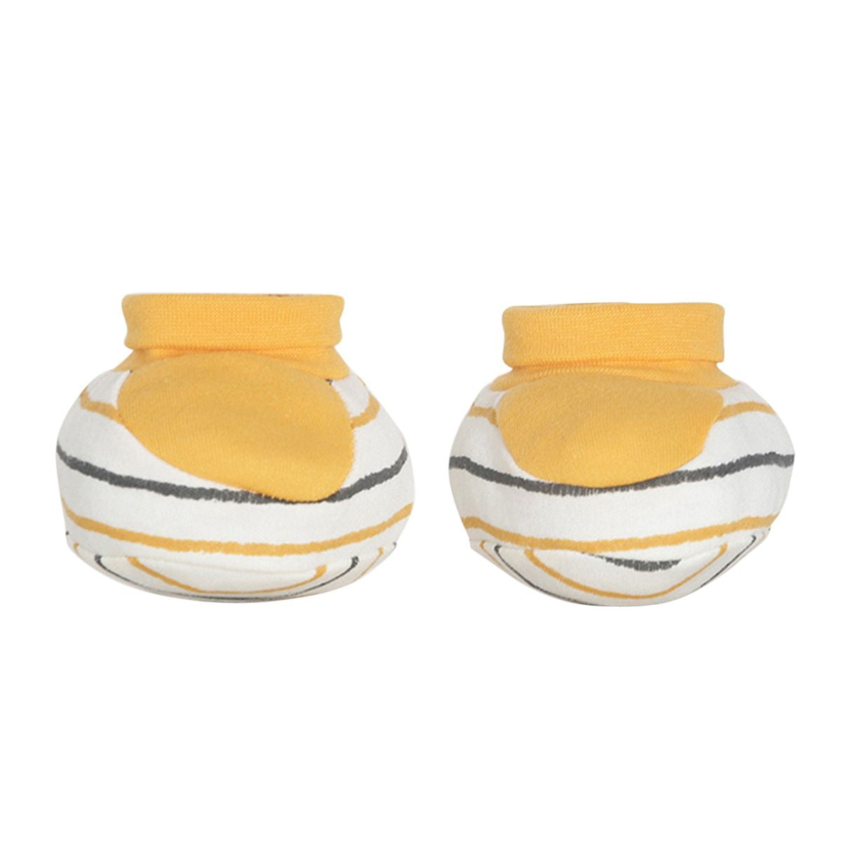 Boys White and Yellow Bib Mittens and Booties Gift Set