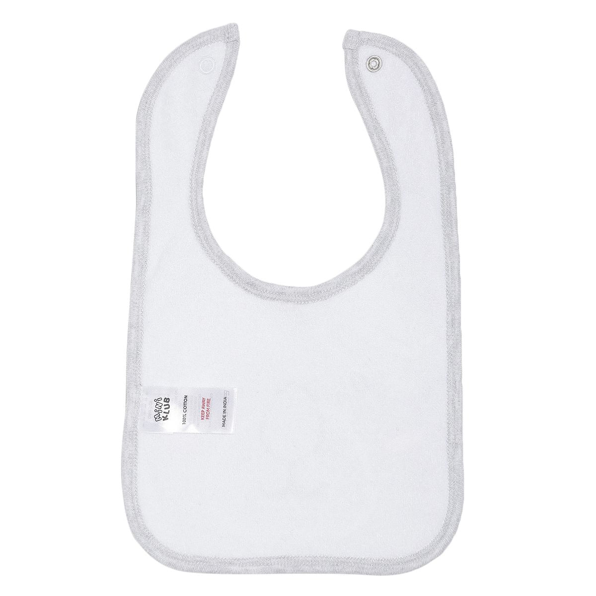 Baby Unisex Grey Cotton Blend Koala Face Bib Pack of 1 Snap Button Feeding Essential