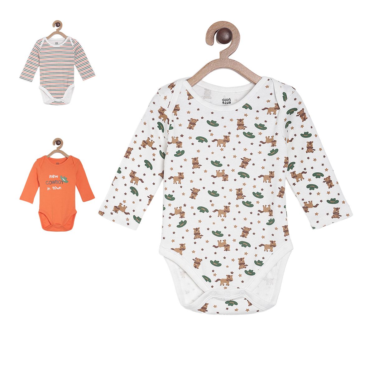 Pack of 3 body suit - white & blue for New Born